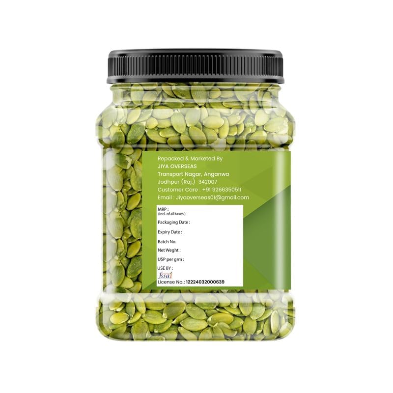 MarwarBites Premium Pumpkin Seeds - AAA Grade | Kaddoo Beej | Edible Seeds for Snacking, Topping & Baking | Raw & Natural Superfood Diet Snack | Rich Source Of Fibre | Resealable Jar Pack