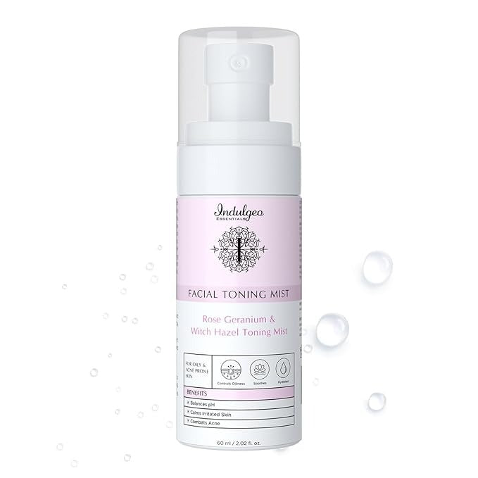 Indulgeo Essentials Rose Geranium Witch Hazel Facial Toner - 60 ml