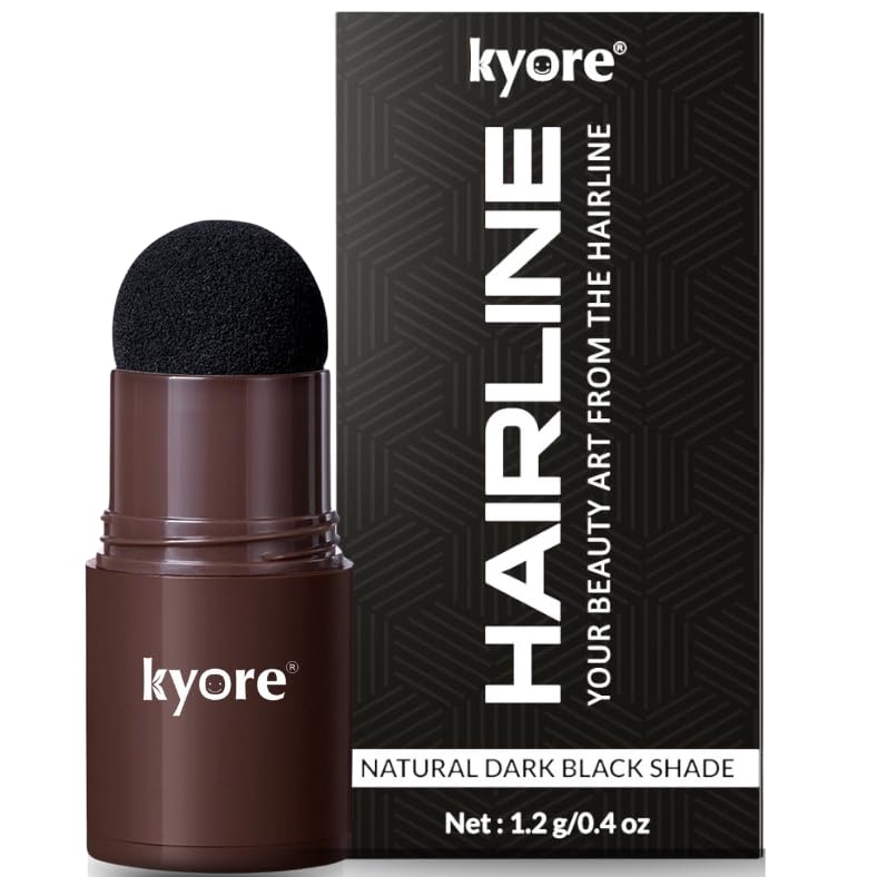 Instant Natural Hairline Colour Touch-Up Powder for Women & Men - Black | Hair Shading Sponge Pen, Hairline Shadow Powder Stick, Quick Hair Root Touch-Up Stick - Pack of 1