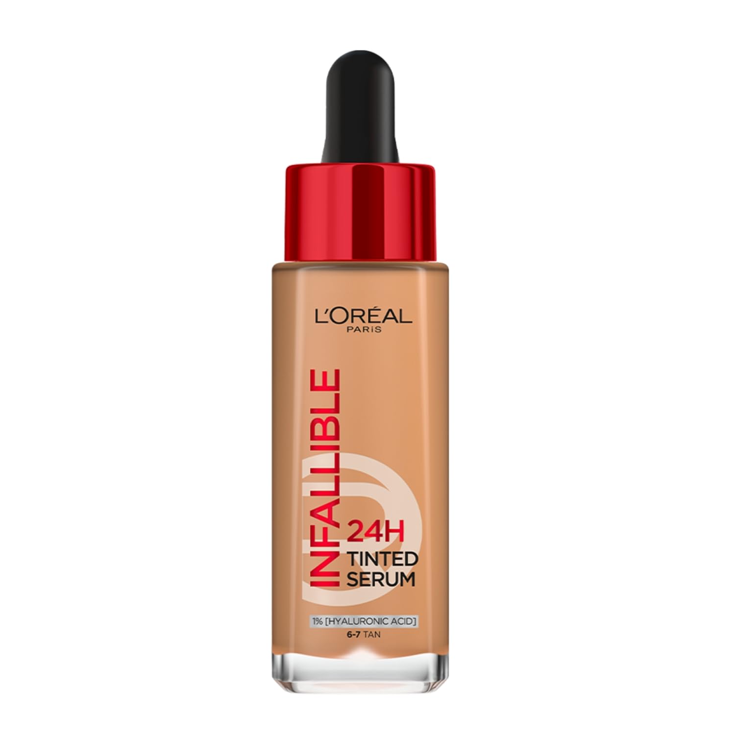 Lâ€™OrÃ©al Paris Infallible 24H Tinted Serum Foundation, Light-weight Coverage, Dewy & Radiant Finish, Transfer-proof, 30ml