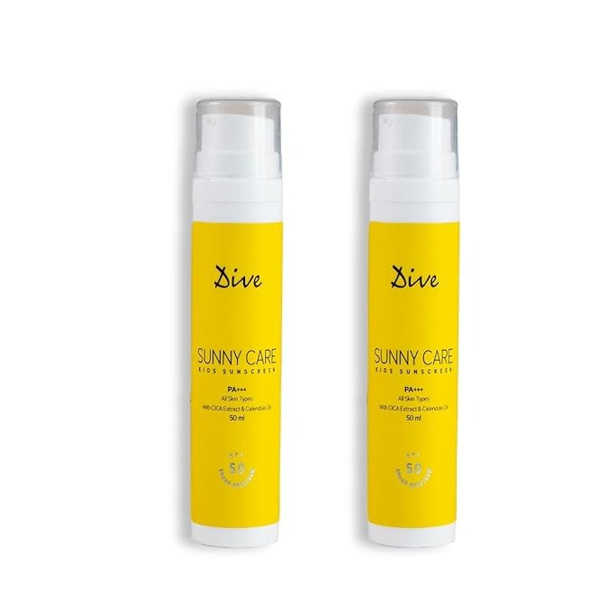 Dive Spf 50 Sunny Care Kids Sunscreen for Kids - 50 ml (Pack of 2)