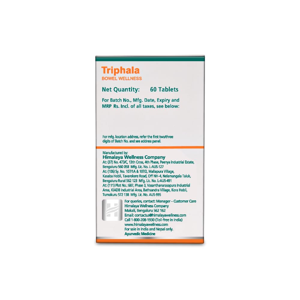 Himalaya Wellness Triphala Bowel Wellness |Relieves constipation| - 60 Tablets