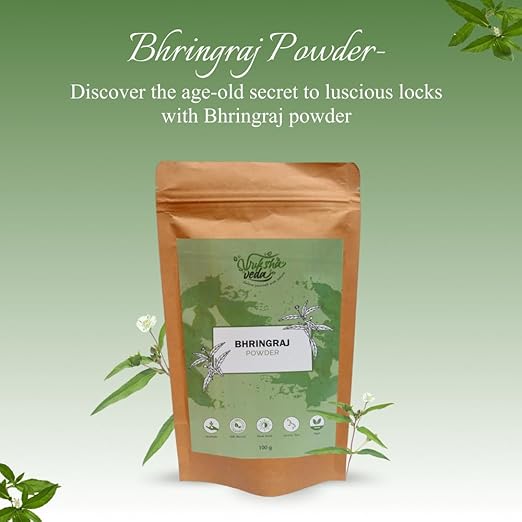 Vriksha Veda Natural Bhringraj Powder for Hair Growth - 100 gms