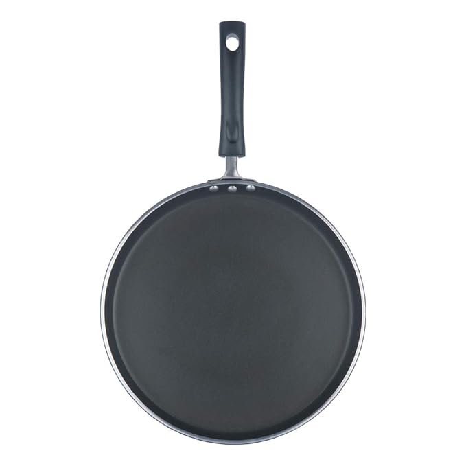 Vinod Zest Aluminium Non Stick Dosa Tawa - 28 cm | Flat Bottom Tawa | 5 mm Extra Thick | 3 Layer Ceramic Coating