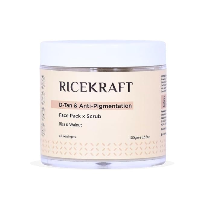 RiceKraft Twin Action De Tan Face Pack Plus Scrub  - 100 gms