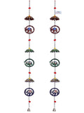 Heart Home Umbrella Shape Door Hanging Windchimes Pairs 3 Paper Mache & 3 Elephants