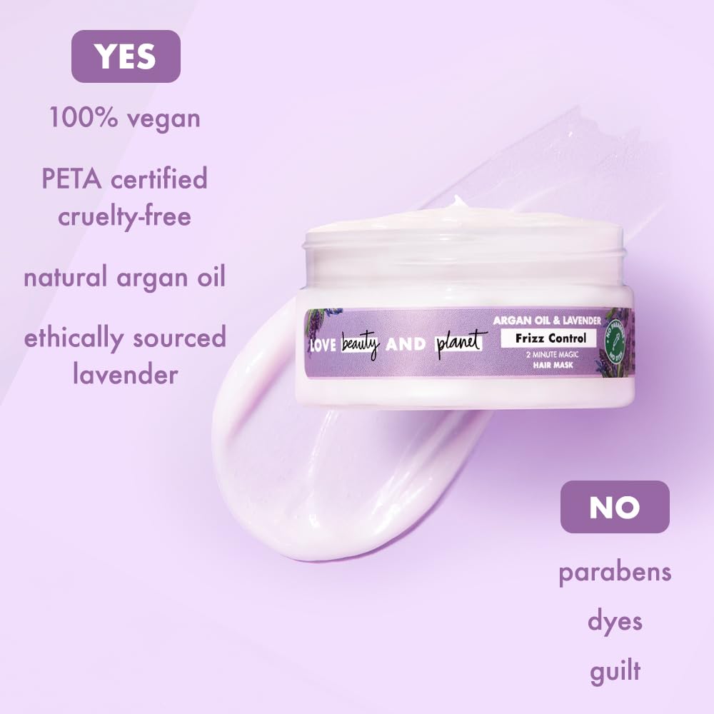 Love Beauty & Planet Argan Oil & Lavender Magic Mask for Smooth Frizz Free Hair|No Sulfates,No Paraben|100ml