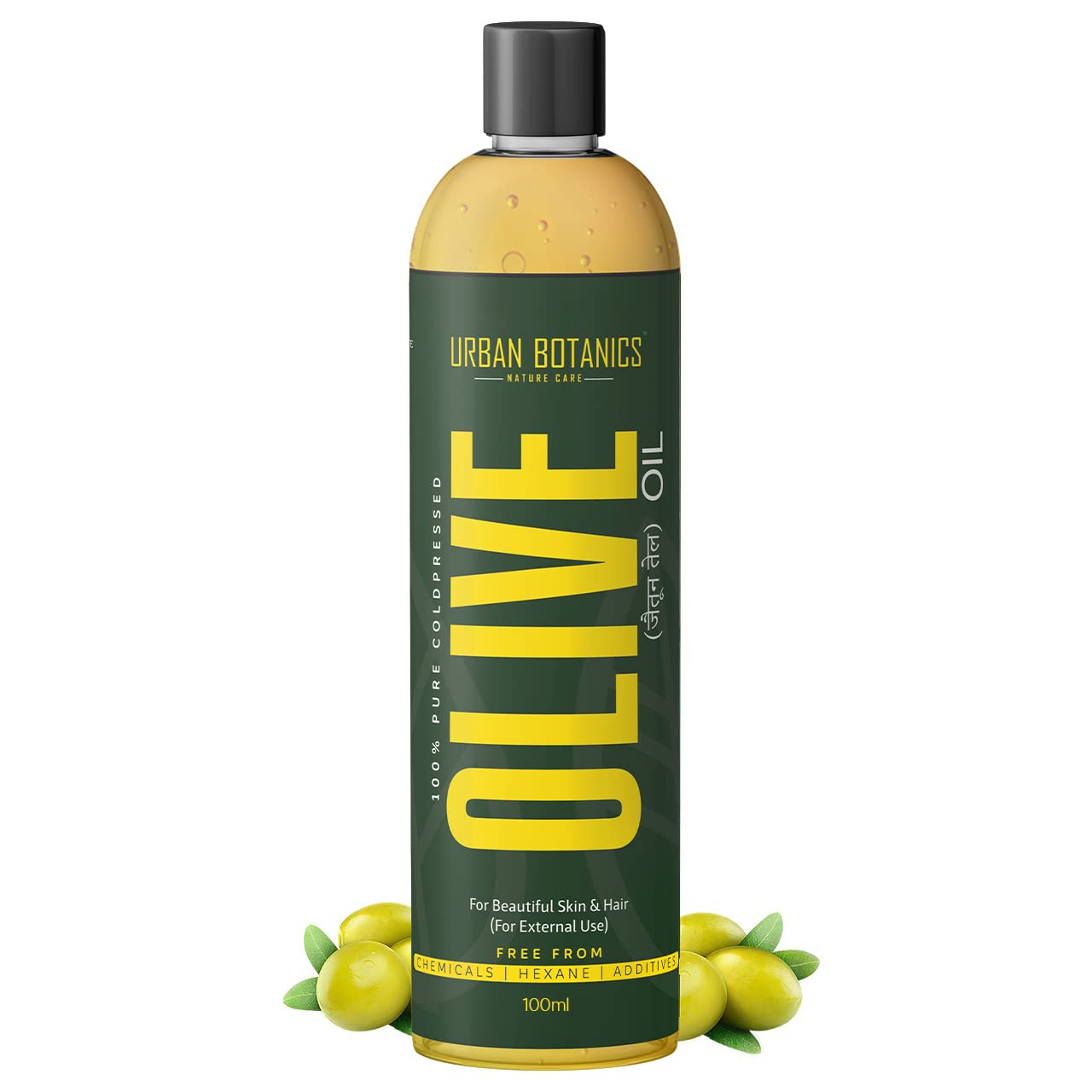 UrbanBotanicsÂ® Pure Cold Pressed Olive Oil For Hair and Skin, 100ml