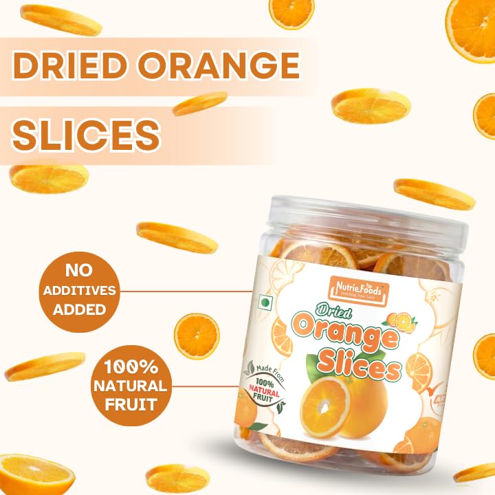 Nutriefoods Premium Dried Orange Slices, 250gm, Rich in Vitamin C, 100% Natural Orange Bites, Nutritious Fruit Candy