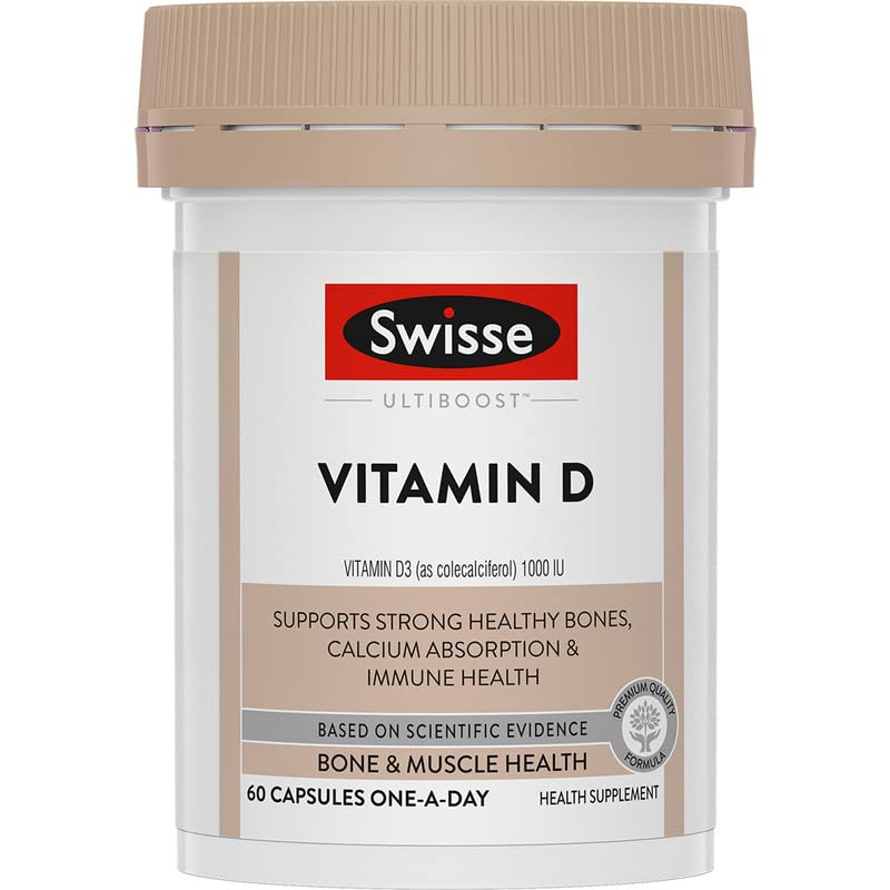 Swisse Vitamin D - 100% RDA of Vitamin D3 (Manufactured In Australia, Internationally Proven Formula) High Absorption Vitamin D3 For Healthy Bones, Immunity & Strong Muscles (90 Tablets)
