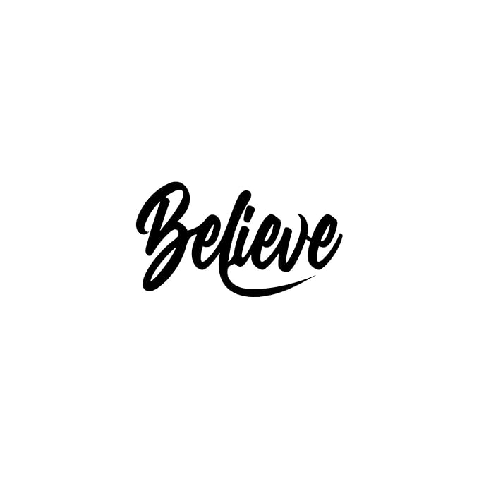 Ecraftindia Believe Black Engineered Wood Cutout Wall Art Decor | Wall Decoration Items | Wooden Wall Decor Item