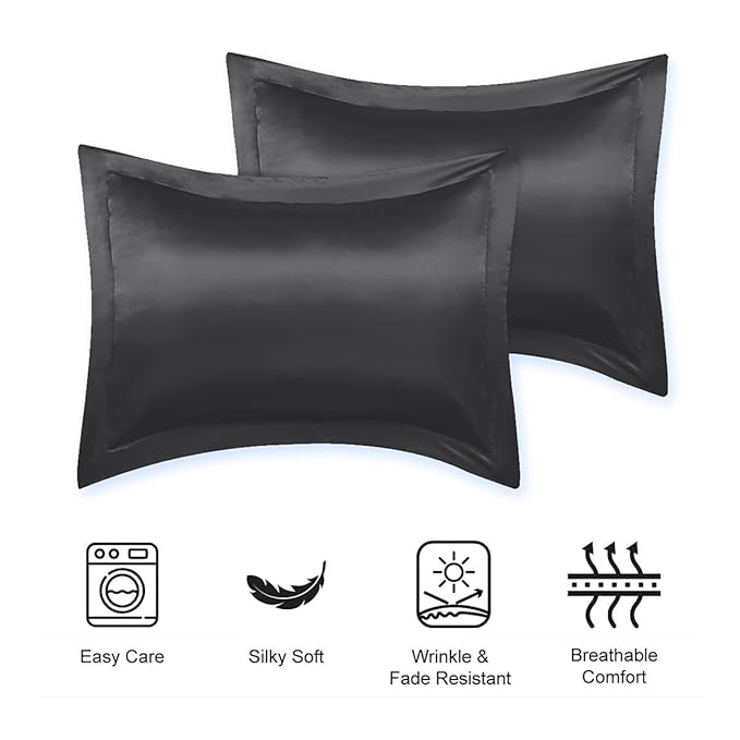 Stoa Paris Pillow Covers Set of 2 Pieces Satin Pillow Covers Colour Twilight Embrace