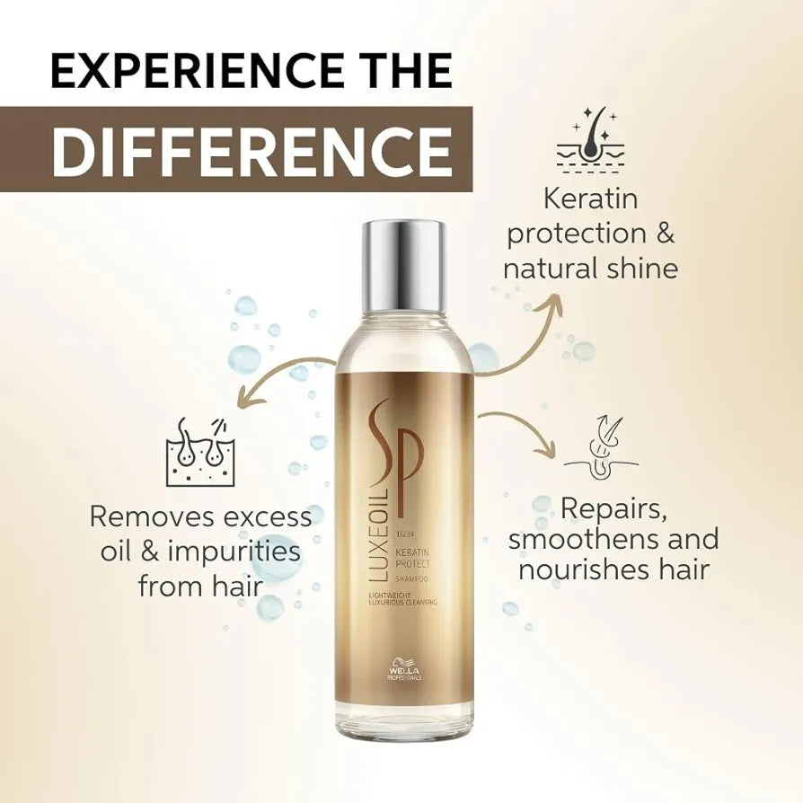 Wella Professionals SP LuxeOil Keratin Protect Shampoo - 200 ml
