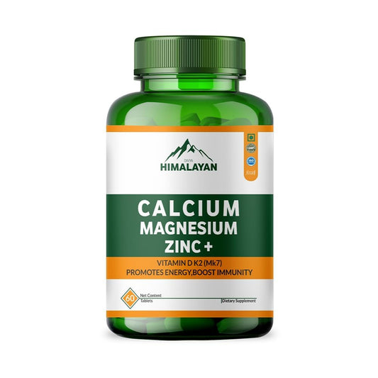 Divya Himalayan Calcium Magnesium Zinc Tablets | Bone & Immune Support | 60 Vegan Tablets | Non-GMO, Gluten-Free