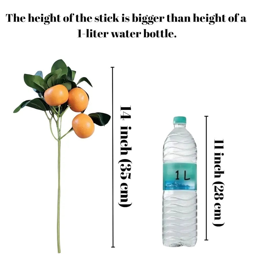 3 Pcs Artificial Orange Stick Orange Branches Lifelike Tree Plants