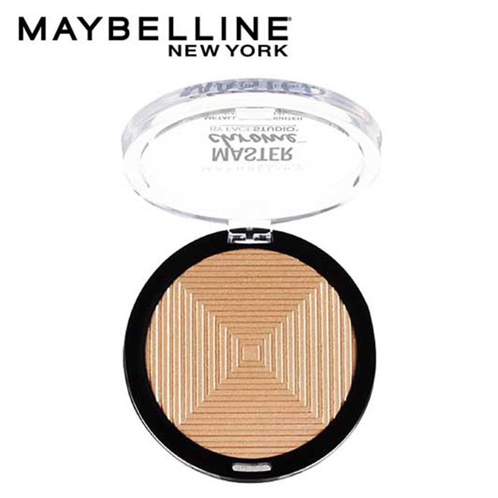 Maybelline New York Face Studio Master Chrome Metallic Highlighter, luminous skin, heated tone effect - Molten Gold suits medium to dark tones| 6.7 grams