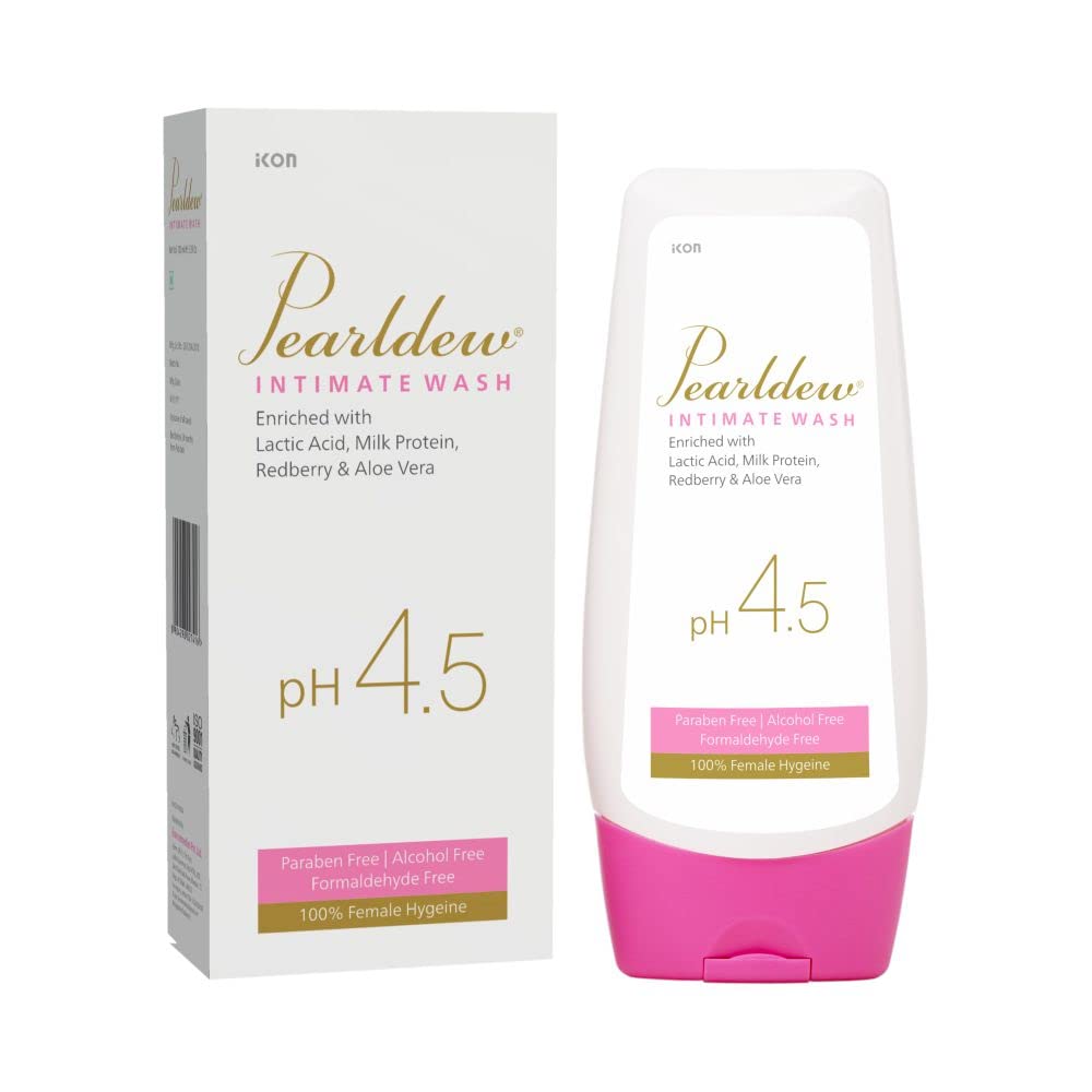 Pearldew Intimate Wash With Aloe Vera, Glycerine, Licorice, Redberry, Tea Tree Oil & Tulsi | pH 4.5 Balanced - 100 Ml
