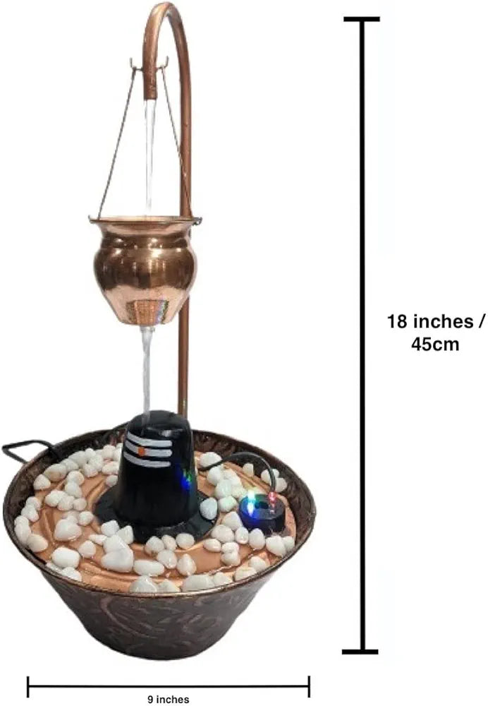 Alila Resin Lord Shiva Shivling Shiv Ling Water Fountain For Home Living Room Temple Decor Decoration 18 Inches