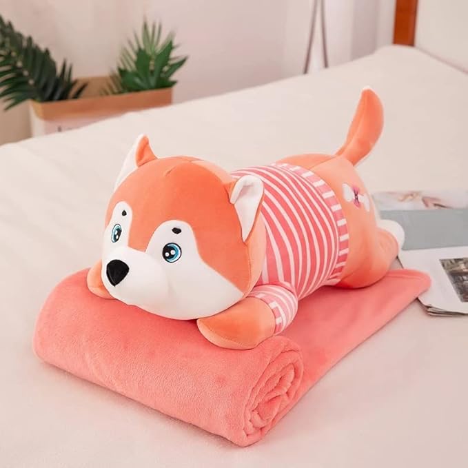 Tickles Cute Super Soft Husky Dog Pillow Stuffed Plush Animal Toy Kids 30 cm