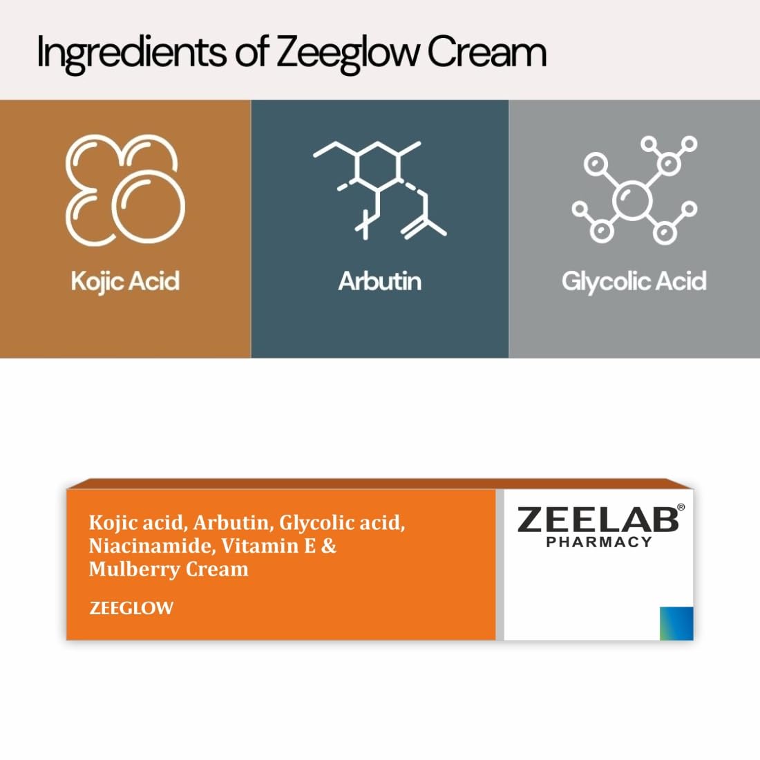 Zeelab Zeeglow Skin Brightening & Hydrating Cream with Kojic Acid & Vitamin E (1)