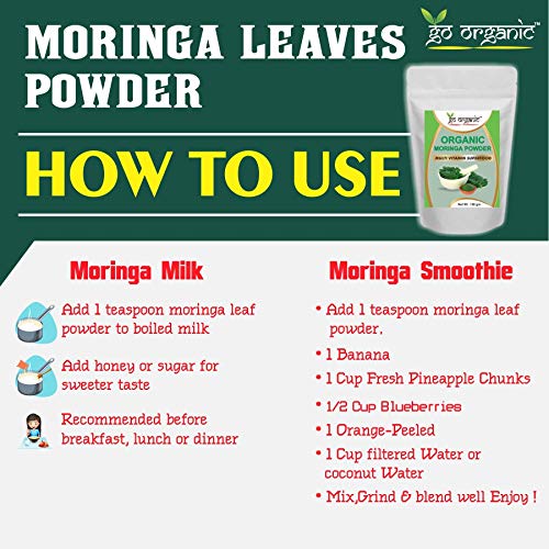 Go Organic Moringa Leaf Powder (150 Gm) - Herbal Supplement with Vitamins