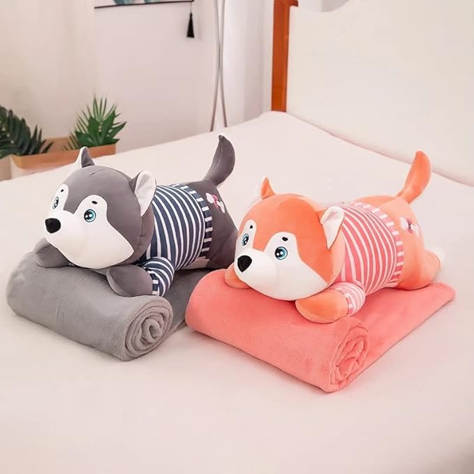Tickles Cute Super Soft Husky Dog Pillow Stuffed Plush Animal Toy Kids 30 cm