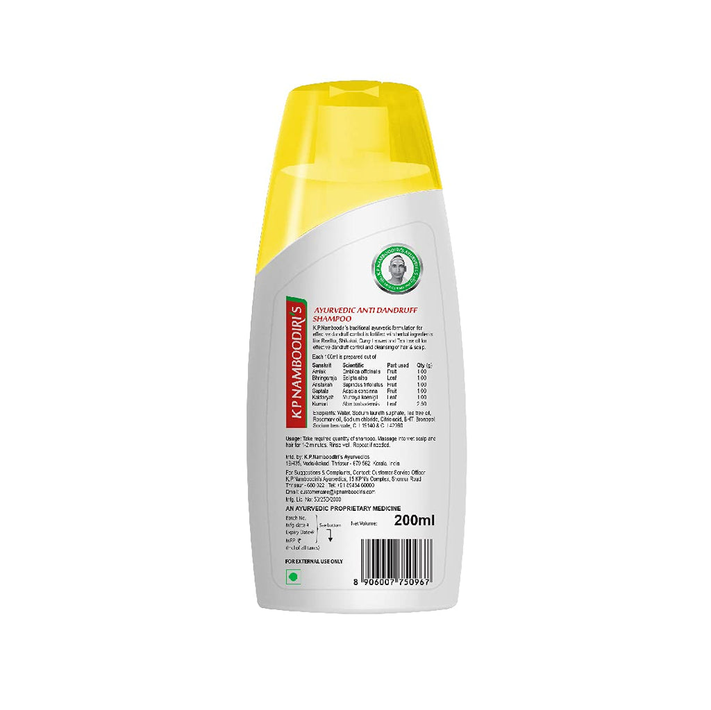K.P. Namboodiri S Ayurvedic Anti Dandruff Shampoo - 200 ml (Pack of 2)