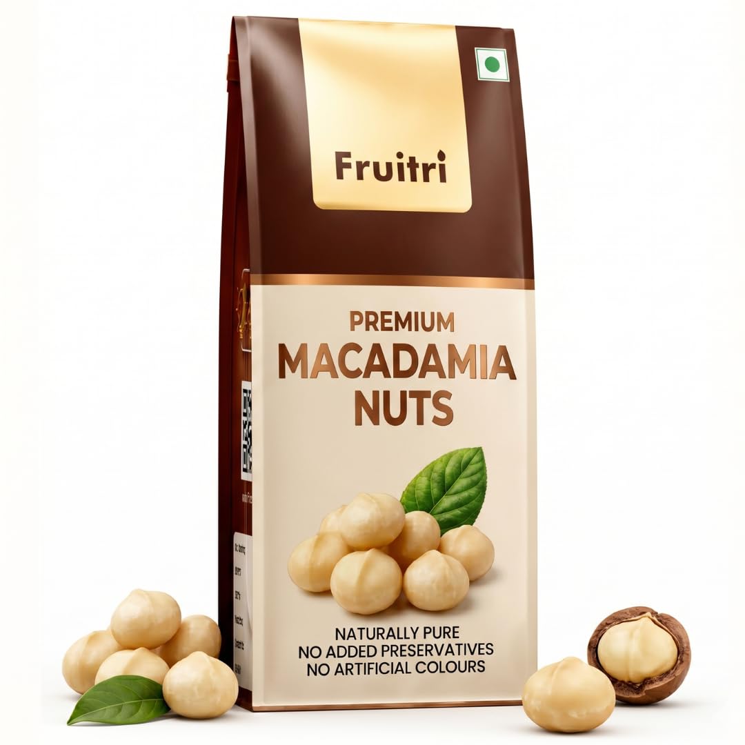Fruitri Premium Macadamia Nuts � 100g, Natural, Rich & Buttery | Perfect for Snacking, Baking & Keto Diet | Healthy, Crunchy & Nutrient-Packed Dry Fruits