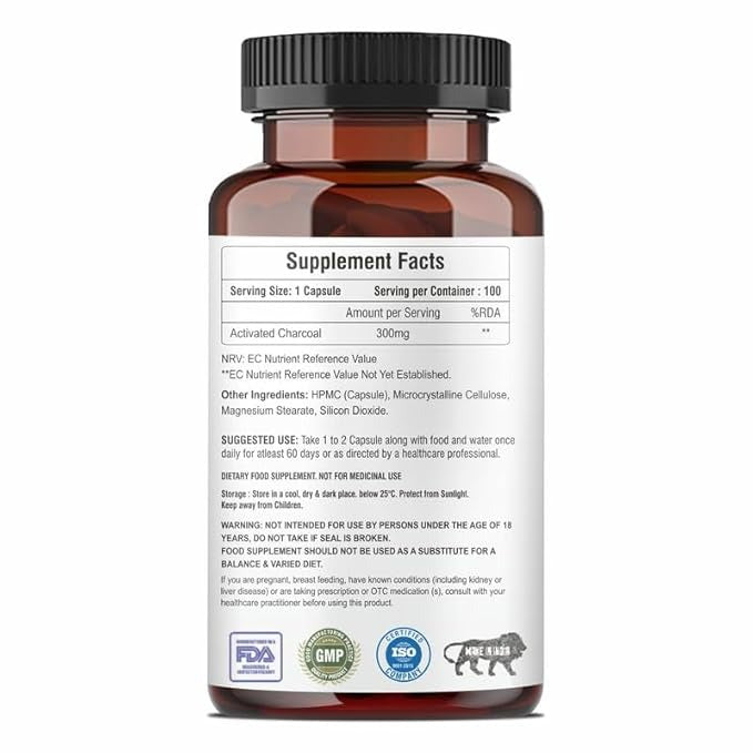Raskam Activated Charcoal - 100 Caps