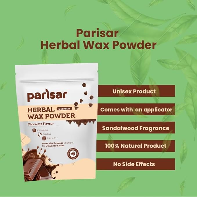 Parisar Pharma Hair Remover Wax Powder for Women Chocolate - 100 gms Each (Pack of 2)