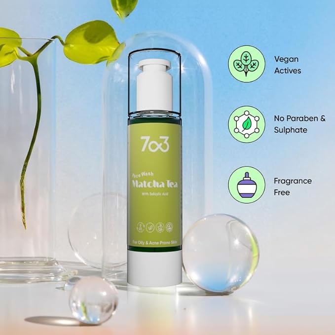 7o3 Face Wash With Matcha Tea & Green Tea – Hydrating Cream Cleanser for Radiant, Refreshed Skin - 100 Ml