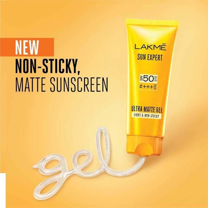 LakmÄ“ Water Light Gel In-Vivo tested SPF 50 PA++++ Sunscreen with Niacinamide For Oily Skin, With New-Age UV Filters, Boosts Glow, Reduces Dullness & Dark Spots 100g