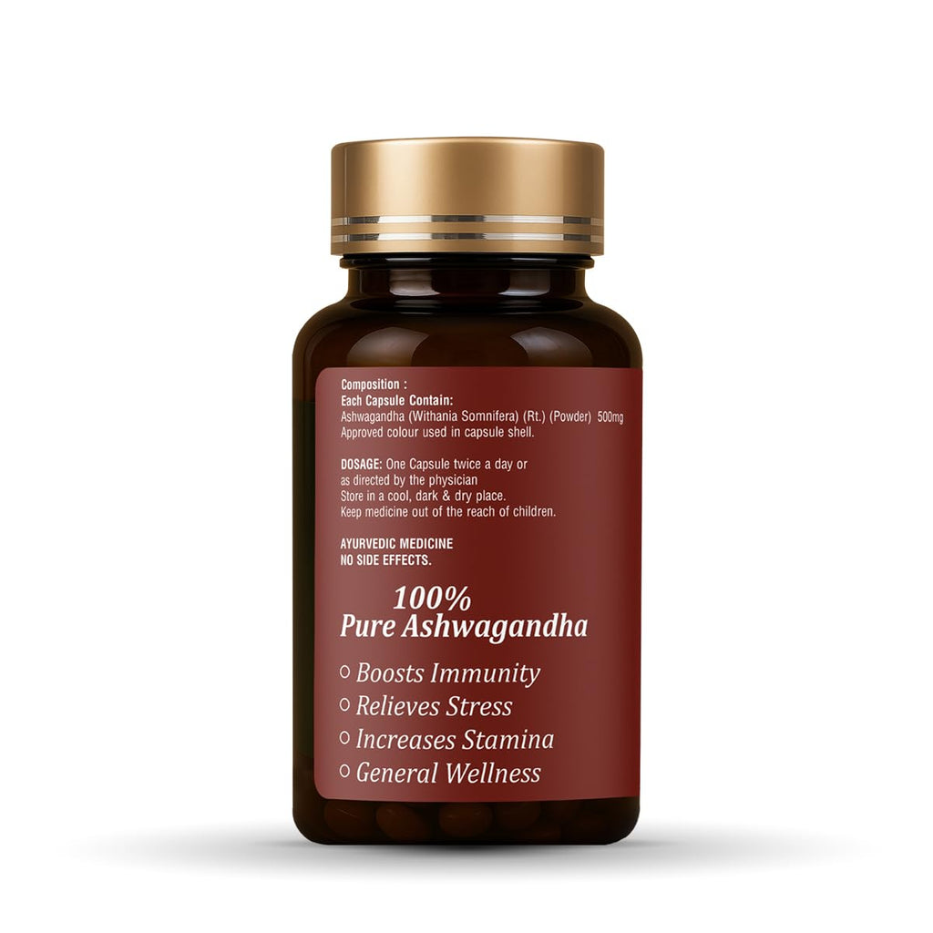 Zeelab Ashwagandha 100 Capsules | Pure Herbs, Immunity and Stamina Booster Capsules | Support Strength & Energy | Stress Relief Supplements For Men & Women