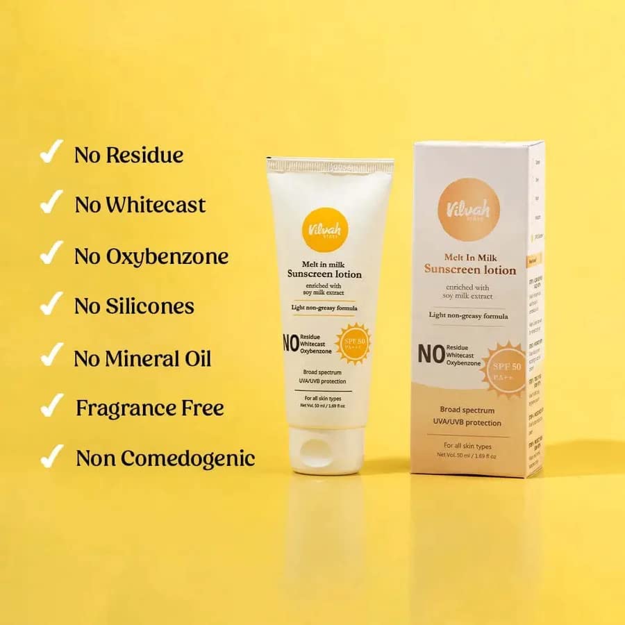 Vilvah Melt-In-Milk Sunscreen For All Skins Spf 50 Pa+++  - 50 ml