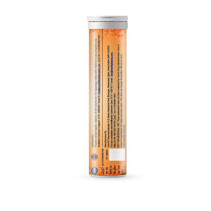 Prasatti Herbal Organic Vitamin C 20 Effervescent Tablets Orange Flavor - 20 tabs
