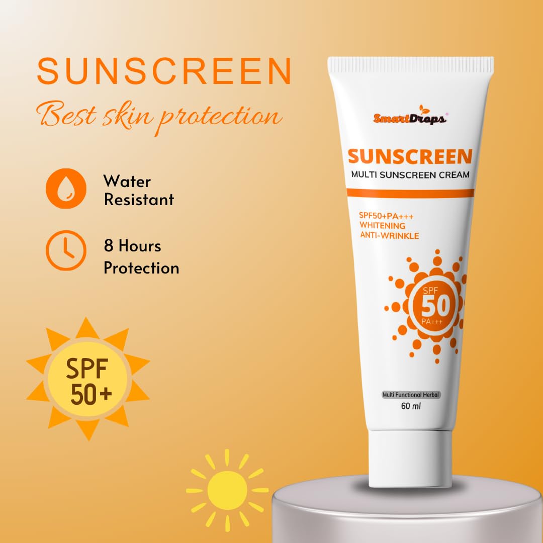 Smartdrops sunscreen With Natural Finish & Whitening cream 60ml (Pack of 1)