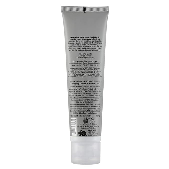Avon Naturals Purifying Carbon & Perilla Leaf Cleanser - 100 gms