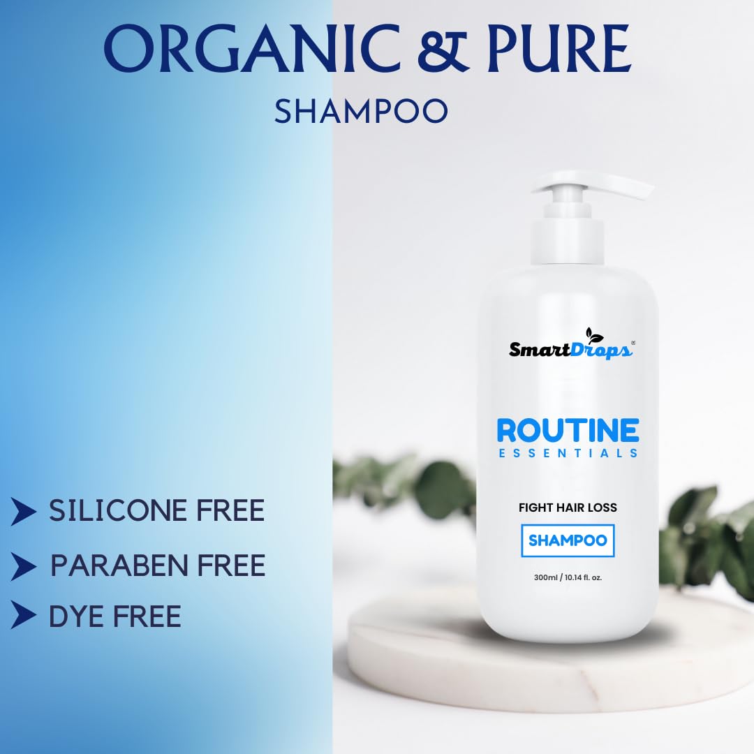 Smartdrops Fights Hair Loss, Daily Use Shampoo - Hair Growth, Hair Thickening Shampoo | shampoo for dry and frizzy hair | shampoo for dry and damaged hair | 300 Ml (Pack 1)