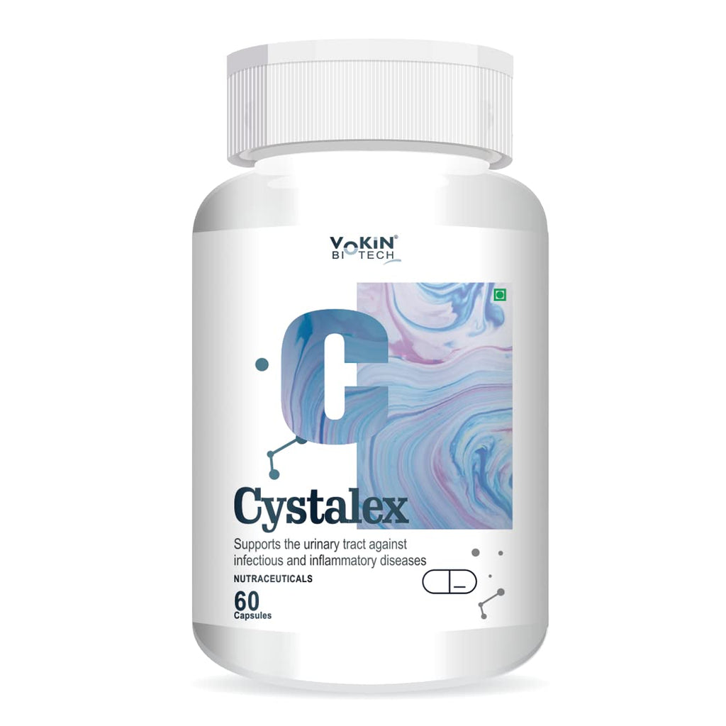 Vokin Biotech Cystalex 60 Capsules With Cranberry 150mg and Arjuna Extract 125mg Improve the Overall Health of the Urinary System