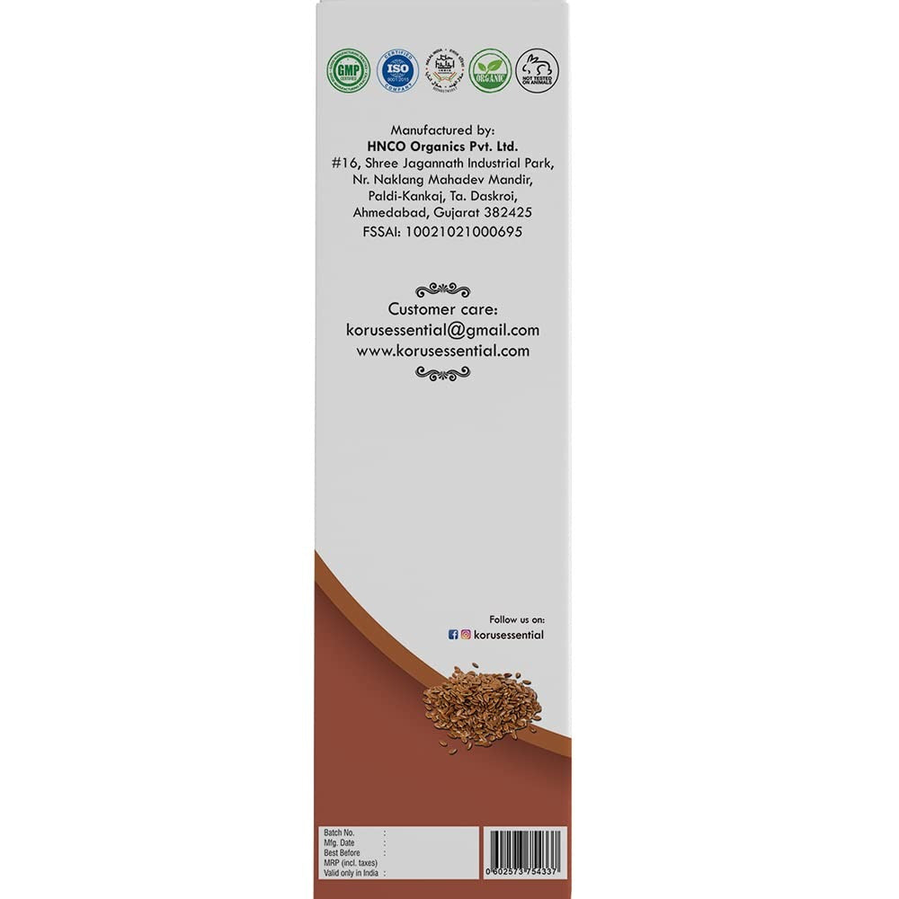 Korus Essential Pure Natural Coldpressed Flaxseed Oil - 200 ml