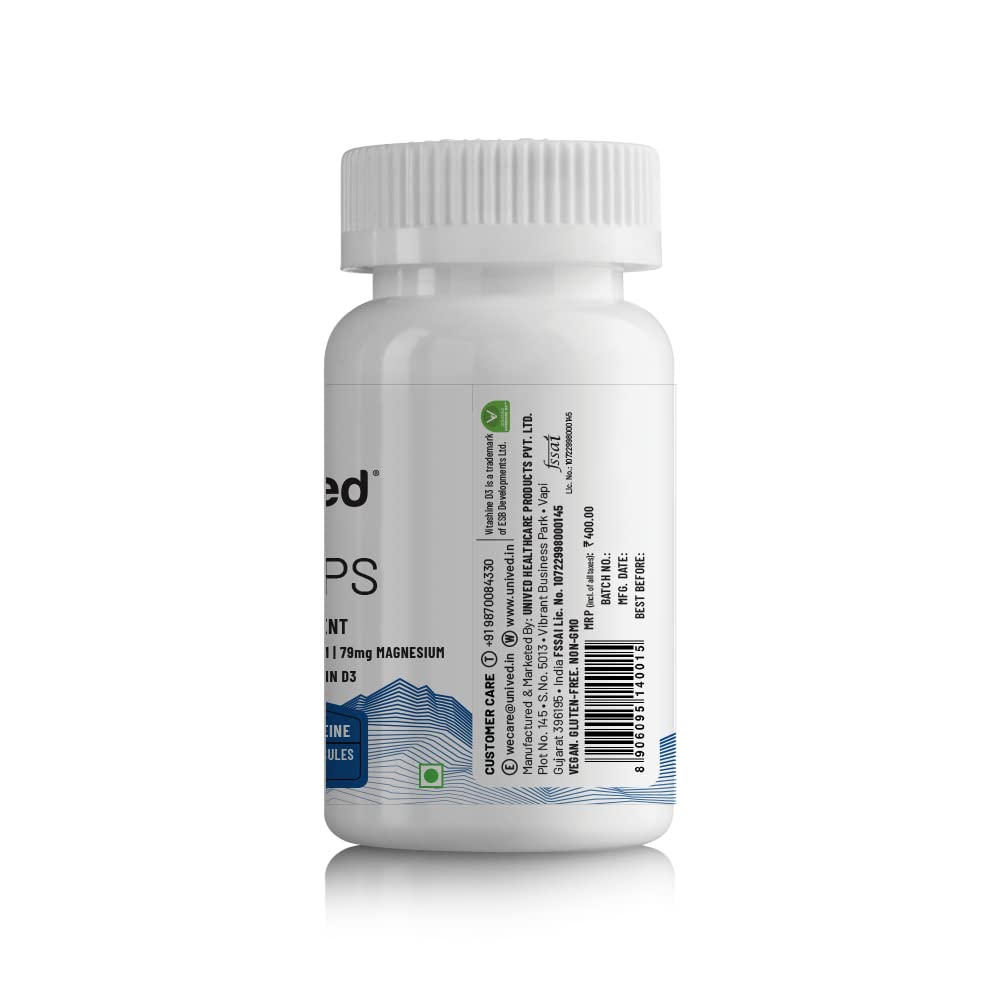 Unived Caffeinated Electrolyte Salt Caps Electrolyte Replacement With Caffeine, 30 Vegan Caps