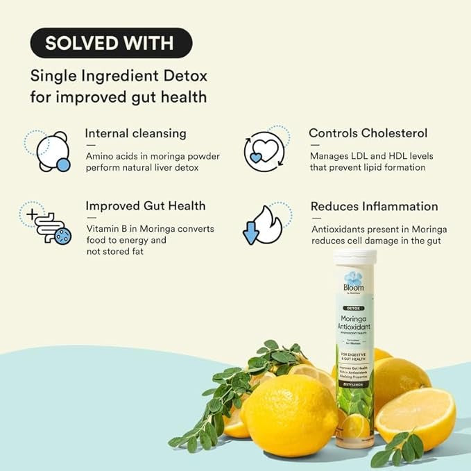 Bloom Moringa Antioxidant Effervescent Tablets Lemon - 20 Effervescent Tablets
