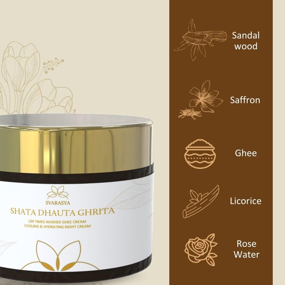 Svarasya Shata Dhauta Ghrita - Natural Desi Ghee Skin Moisturizer and Night cream