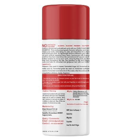 Ktein Natural Plant Based Hair Detox Dry Shampoo Powder for Curly Hair - 25 gms