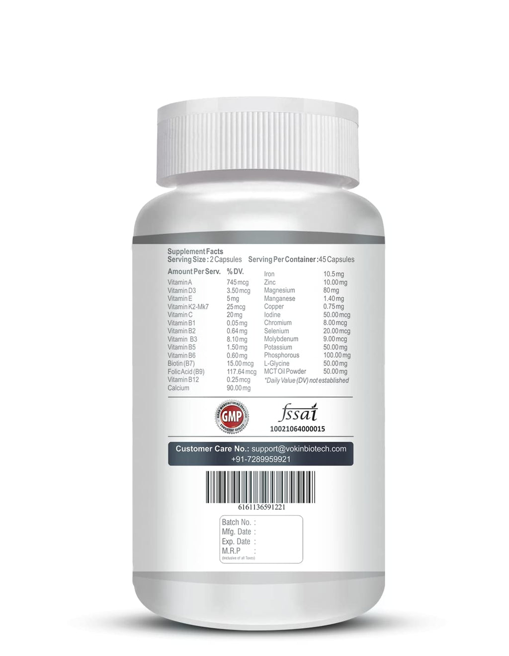 Vokin biotech Women - Multi-Vit Daily - 13 Vitamins & 10 Minerals -Support Boost Energy & Vitality- 767mg- (90 Capsules)