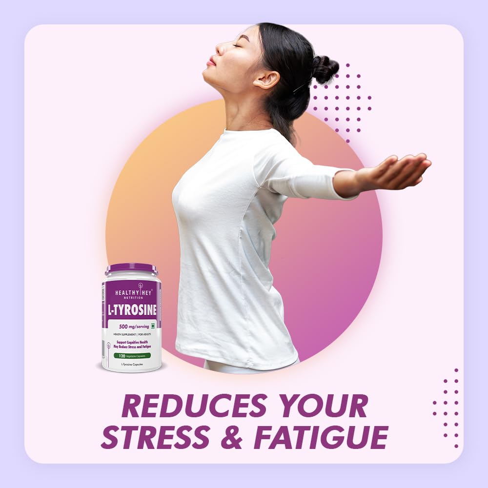 HealthyHey Nutrition L-Tyrosine -Pack of 120 Capsules