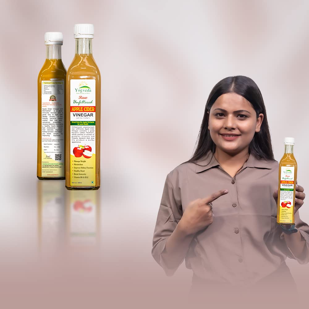 Yogveda Apple Cider Vinegar With Mother of Vinegar Raw Unfiltered - 500 ml