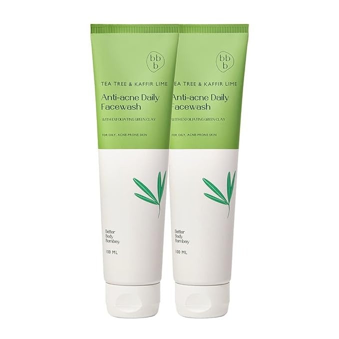 Better Body Bombay Tea Tree & Kaffir Lime Daily Facewash - 100 ml (Pack of 2)