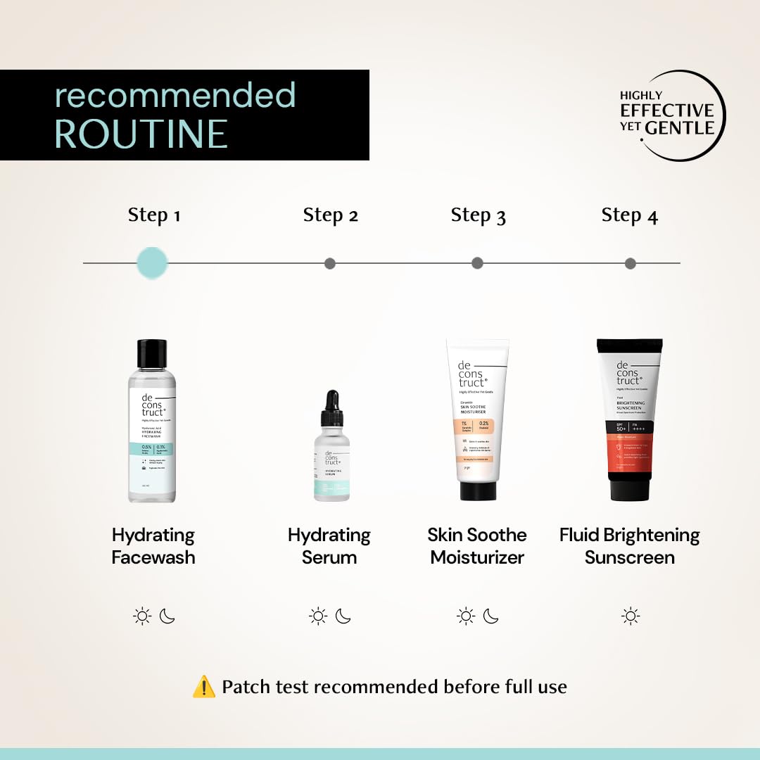 Deconstruct Hyaluronic Acid Hydrating Facewash- 0.5% Amino Acids + 0.1% Hyaluronic Acid | Gentle Cleanser | Hydrating | For Dry Skin | 100ml