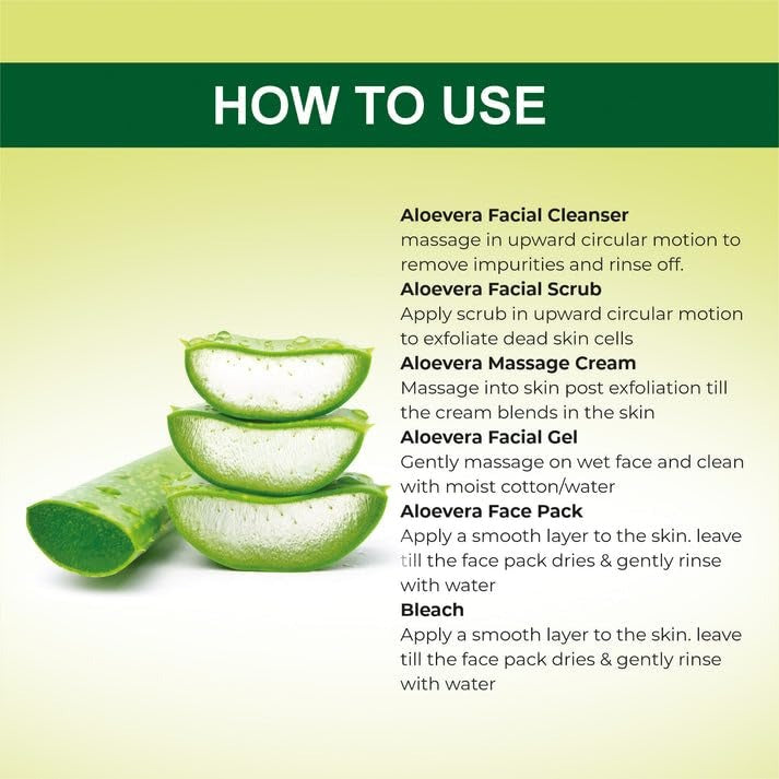 BeeOne Complete 5 step Aloevera Facial Kit for Radiance & Youthful Glow - 312 gms